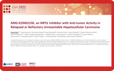 Nerviano Medical Sciences S.r.l. Shared Data on NMS-01940153E selected for Oral Presentation at 34th EORTC-NCI-AACR Symposium on Molecular Targets and Cancer Therapeutics 